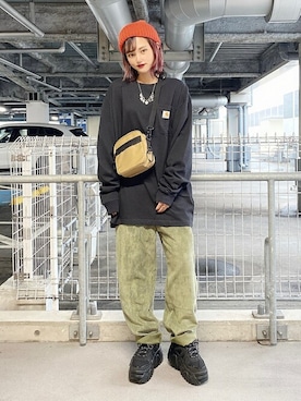 「BEN DAVIS（ベンデイビス）のアイテム（帽子）」を使った、WEGOさん（レディース・163cm）の秋コーディネート