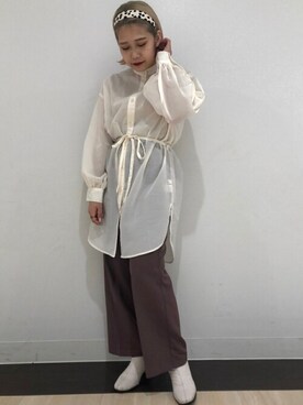 「WEGO（ウィゴー）のWEGO/ワイドカチューシャ（カチューシャ）」を使った、WEGOさん（レディース・158cm）の秋コーディネート