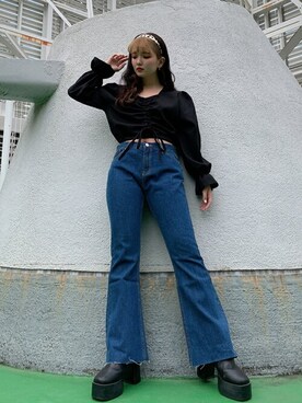 「WEGO（ウィゴー）のWEGO/ワイドカチューシャ（カチューシャ）」を使った、WEGOさん（レディース・152cm）の秋コーディネート