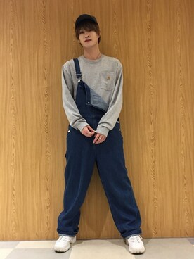 「WEGO（ウィゴー）のアイテム（サロペット/オーバーオール）」を使った、WEGOさん（メンズ・178cm）の秋コーディネート