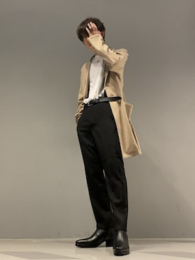 「WEGO（ウィゴー）のアイテム（チェスターコート）」を使った、WEGOさん（メンズ・174cm）の秋コーディネート