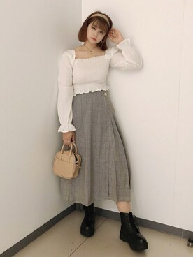 「WEGO（ウィゴー）のWEGO/ワイドカチューシャ（カチューシャ）」を使った、WEGOさん（レディース・150cm）の秋コーディネート