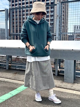 「WEGO（ウィゴー）のWEGO/ボリュームスリーブパーカー（パーカー）」を使った、WEGOさん（レディース・150cm）の秋コーディネート