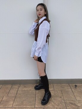 「WEGO（ウィゴー）のWEGO/ワイドカチューシャ（カチューシャ）」を使った、WEGOさん（レディース・157cm）の秋コーディネート