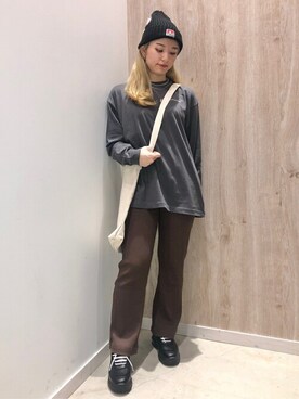 「BEN DAVIS（ベンデイビス）のアイテム（帽子）」を使った、WEGOさん（レディース・155cm）の秋コーディネート