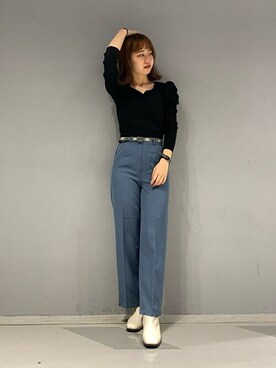 「WC（ダブル シー）のアイテム（ニット/セーター）」を使った、WEGOさん（レディース・161cm）の秋コーディネート