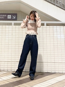 「スタッズベルト」｜WEGOさん（レディース・157cm）の秋コーディネート