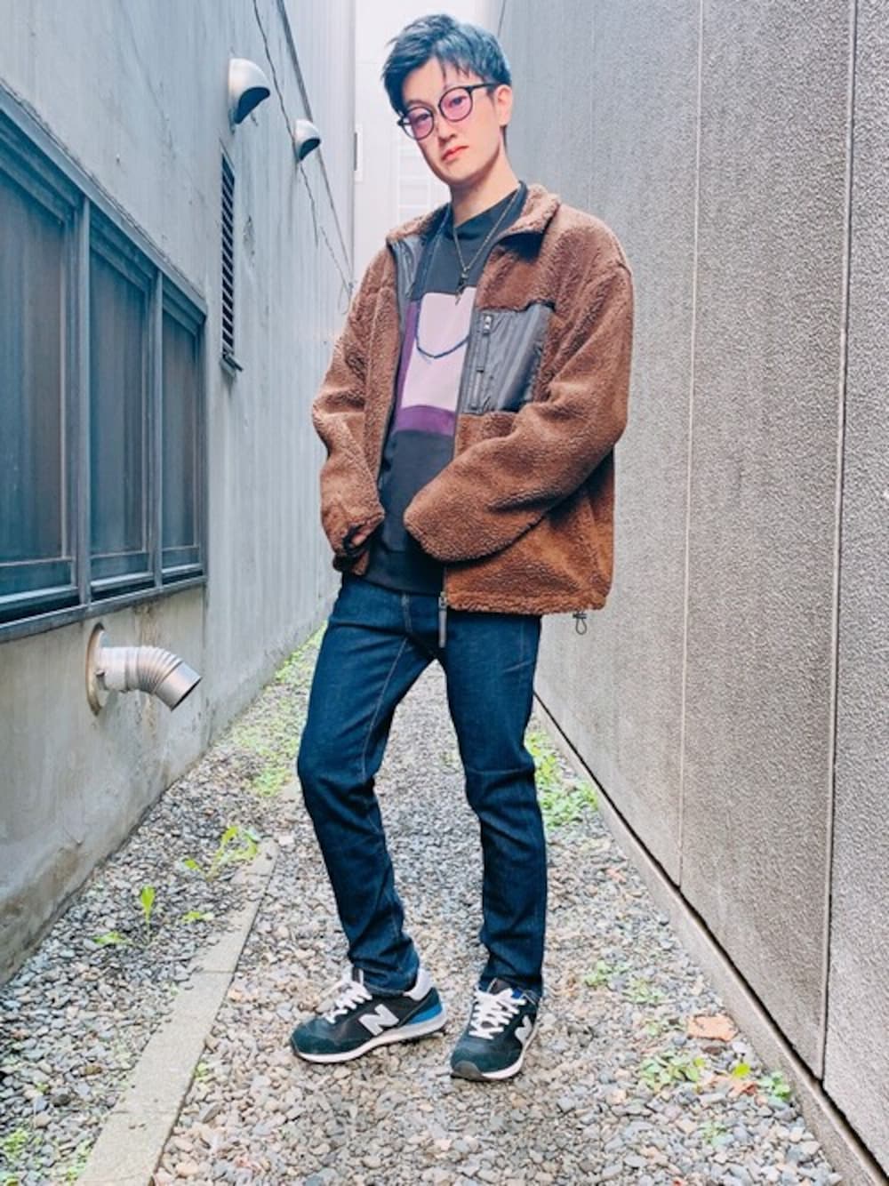 「WEGOのWEGO/ストレッチデニムスキニーパンツ（デニムパンツ、ブルー系）」を使った、WEGOさん（レディース・177cm）の秋コーディネートの1枚目の写真