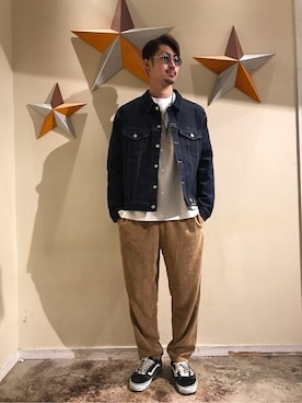 「WEGO（ウィゴー）のアイテム（デニムジャケット）」を使った、WEGOさん（メンズ・182cm）の秋コーディネート