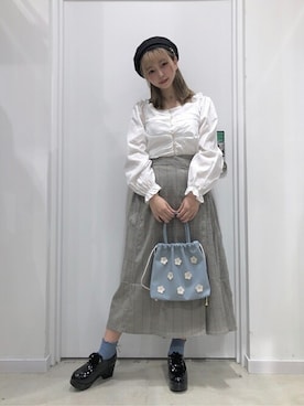 「ソックス」｜「アイテム（ハンチング/ベレー帽）」を使った、WEGOさん（レディース・154cm）の秋コーディネート