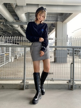 「ブレスレット」｜「アイテム（ハンチング/ベレー帽）」を使った、WEGOさん（レディース・163cm）の秋コーディネート