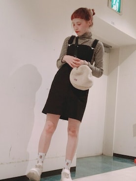 「ベンデイビス」｜「アイテム（ジャンパースカート）」を使った、WEGOさん（レディース・162cm）の秋コーディネート