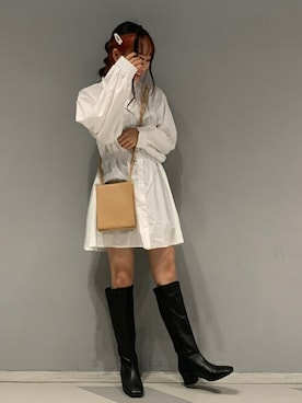 「ミニショルダー」｜「アイテム（チュニック）」を使った、WEGOさん（レディース・152cm）の秋コーディネート