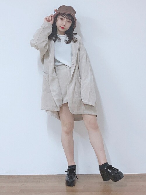 セール】WEGO/【セットアップ対応商品】コーデュロイビッグシルエット