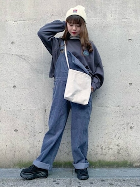 「BEN DAVIS（ベンデイビス）のアイテム（帽子）」を使った、WEGOさん（レディース・153cm）の秋コーディネート
