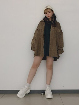 「BEN DAVIS（ベンデイビス）のアイテム（帽子）」を使った、WEGOさん（レディース・152cm）の秋コーディネート