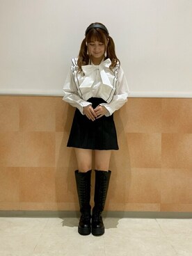 「WEGO（ウィゴー）のWEGO/ワイドカチューシャ（カチューシャ）」を使った、WEGOさん（レディース・155cm）の秋コーディネート