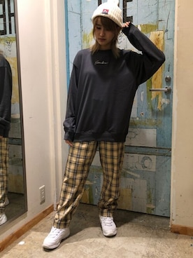 「BEN DAVIS（ベンデイビス）のアイテム（帽子）」を使った、WEGOさん（レディース・157cm）の秋コーディネート