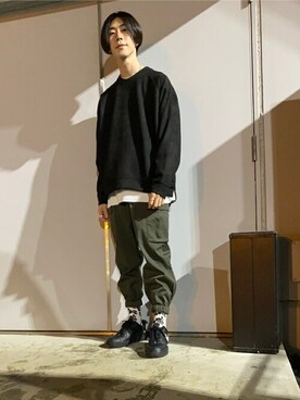 「WEGO（ウィゴー）のWEGO/カーゴジョガーパンツ（カーゴパンツ）」を使った、WEGOさん（レディース・172cm）の秋コーディネート