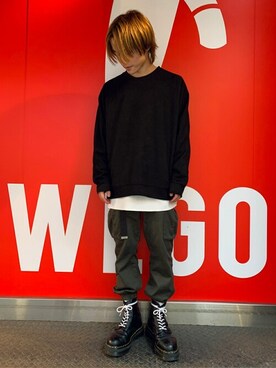 「WEGO（ウィゴー）のWEGO/カーゴジョガーパンツ（カーゴパンツ）」を使った、WEGOさん（レディース・163cm）の秋コーディネート