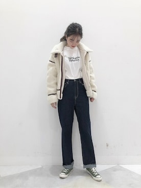 「バックロゴ」｜「アイテム（ジャケット/アウター）」を使った、WEGOさん（レディース・164cm）の秋コーディネート