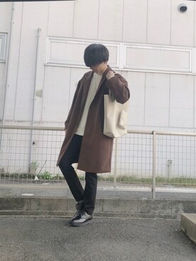 「WEGO（ウィゴー）のアイテム（チェスターコート）」を使った、WEGOさん（メンズ・172cm）の秋コーディネート