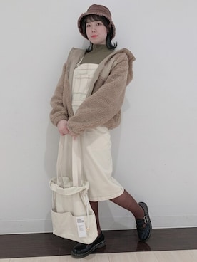 「WEGO（ウィゴー）のアイテム（ジャンパースカート）」を使った、WEGOさん（レディース・162cm）の秋コーディネート