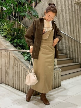 「WEGO（ウィゴー）のアイテム（ジャンパースカート）」を使った、WEGOさん（レディース・163cm）の秋コーディネート