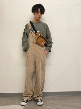 「WEGO（ウィゴー）のアイテム（サロペット/オーバーオール）」を使った、WEGOさん（メンズ・172cm）の秋コーディネート