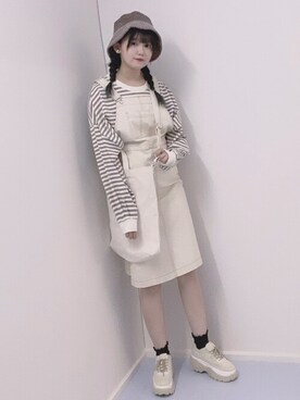 「WEGO（ウィゴー）のアイテム（ジャンパースカート）」を使った、WEGOさん（レディース・160cm）の秋コーディネート