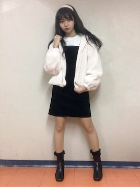 「WEGO（ウィゴー）のアイテム（ジャンパースカート）」を使った、WEGOさん（レディース・162cm）の秋コーディネート