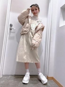 「WEGO（ウィゴー）のアイテム（ジャンパースカート）」を使った、WEGOさん（レディース・150cm）の秋コーディネート