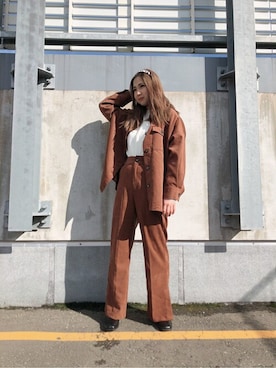 「セットアップスタイル」｜「アイテム（ミリタリージャケット）」を使った、WEGOさん（レディース・152cm）の秋コーディネート