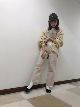 「NEWERA」｜「アイテム（オールインワン・サロペット）」を使った、WEGOさん（レディース・154cm）の秋コーディネート
