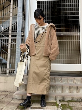 「ボア」｜「アイテム（ジャケット/アウター）」を使った、WEGOさん（レディース・162cm）の秋コーディネート