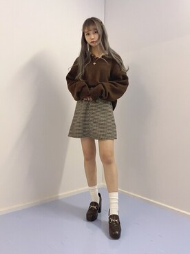 「WC（ダブル シー）のアイテム（ニット/セーター）」を使った、WEGOさん（レディース・150cm）の秋コーディネート