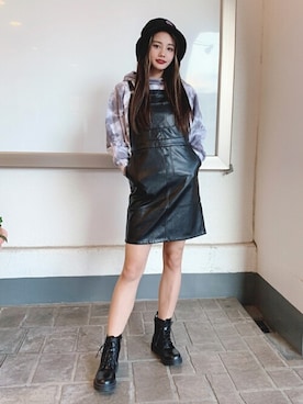 「WEGO（ウィゴー）のアイテム（ジャンパースカート）」を使った、WEGOさん（レディース・152cm）の秋コーディネート