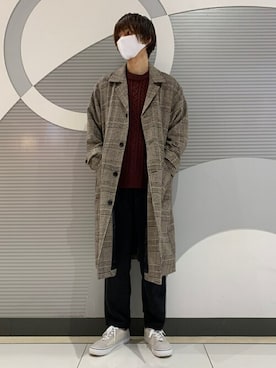 「WEGO（ウィゴー）のアイテム（チェスターコート）」を使った、WEGOさん（メンズ・170cm）の秋コーディネート