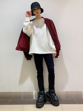 「WEGO（ウィゴー）のアイテム（MA-1）」を使った、WEGOさん（メンズ・172cm）の秋コーディネート