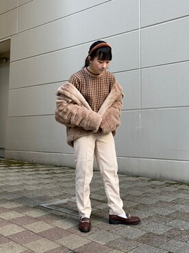 「WC（ダブル シー）のアイテム（ニット/セーター）」を使った、WEGOさん（レディース・151cm）の秋コーディネート