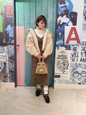 「WEGO（ウィゴー）のアイテム（ジャンパースカート）」を使った、WEGOさん（レディース・160cm）の秋コーディネート