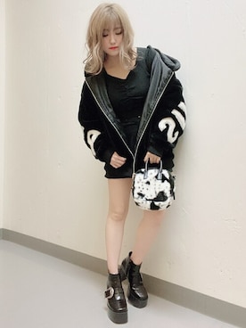 「ミニショルダー」｜「アイテム（ブルゾン）」を使った、WEGOさん（レディース・153cm）の秋コーディネート