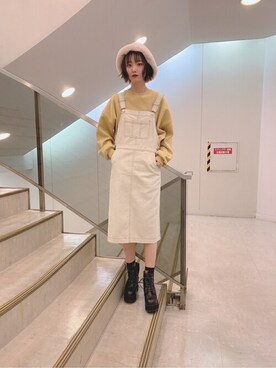 「WEGO（ウィゴー）のアイテム（ジャンパースカート）」を使った、WEGOさん（レディース・160cm）の秋コーディネート