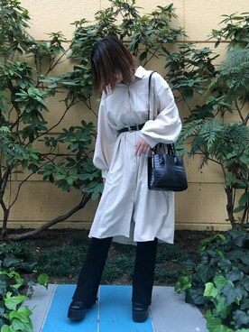 「WEGO（ウィゴー）のアイテム（シャツワンピース）」を使った、WEGOさん（レディース・163cm）の秋コーディネート