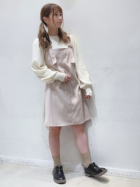 「WEGO（ウィゴー）のアイテム（ジャンパースカート）」を使った、WEGOさん（レディース・153cm）の秋コーディネート