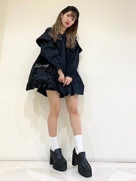 「WC（ダブル シー）のアイテム（シャツワンピース）」を使った、WEGOさん（レディース・161cm）の秋コーディネート