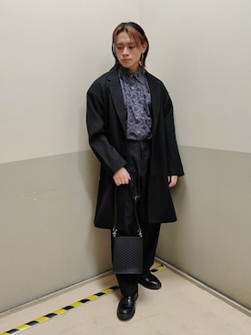 「WEGO（ウィゴー）のアイテム（チェスターコート）」を使った、WEGOさん（メンズ・168cm）の冬コーディネート