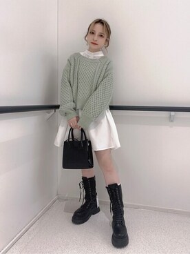「WEGO（ウィゴー）のアイテム（チュニック）」を使った、WEGOさん（レディース・150cm）の冬コーディネート