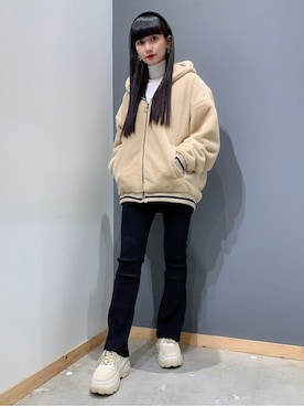 「WEGO（ウィゴー）のアイテム（その他アウター）」を使った、WEGOさん（レディース・160cm）の冬コーディネート