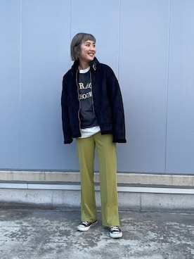 「WEGO（ウィゴー）のアイテム（ムートンコート）」を使った、WEGOさん（レディース・164cm）の冬コーディネート